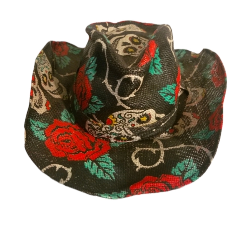 Peter Grimm Skull/Roses Cowboy Hat
